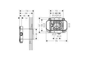 AX Скрытая часть термостата на 4 источника - 2