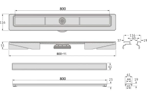 Душевой лоток Berges B1 Keramik 80 черный матовый - 2