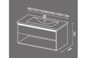 Тумба с раковиной Sanvit Контур 75 белый глянец - светлое дерево - 3