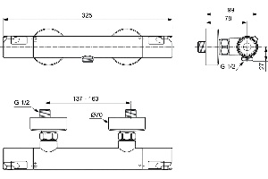 Смеситель для душа Ideal Standard Ceratherm Т50 с термостатом хром - 2