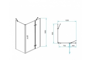 Душевой уголок RGW Passage PA-77-1B R 120x80 профиль черный стекло прозрачное - 3