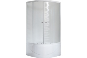 Душевой уголок Royal Bath ВК 100х100 с поддоном профиль белый стекло матовое - 2