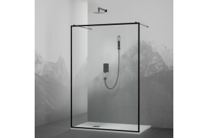 Душевая перегородка Rgw Walk in 100x200 чёрный стекло прозрачное