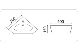 Раковина подвесная CeramaLux N 39 см белый (7012J) - 2