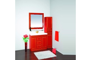 Тумба с раковиной Misty Fresko 75 красная краколет - 2
