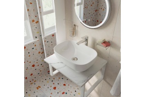 Мебель для ванной DIWO Элиста 60 белый мрамор, с раковиной Moduo 50 Square - 3