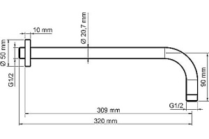 Кронштейн для верхнего душа Wasserkraft Isar A114 - 2
