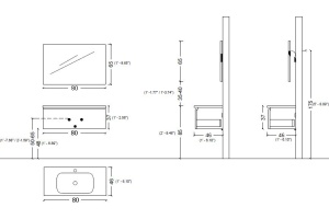 Тумба под раковину Armadi Art Vallessi Avangarde Linea 80 черный - золото - 3