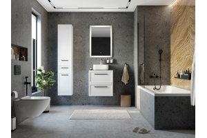 Тумба с раковиной STWORKI Эстерсунд 60 белая матовая, простоун беж - 2