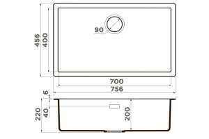 Мойка кухонная Omoikiri Yamakawa Tetogranit/черный (4993437) - 2