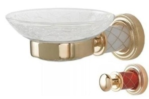 Мыльница настенная Boheme Murano золото с красным