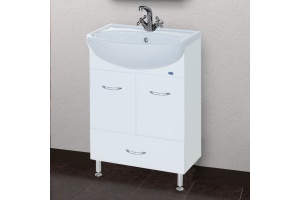 Тумба с раковиной Bellezza Уют 50 с нижним ящиком белая