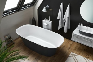 Ванна из литьевого мрамора Kolpa San Blanche 180х85 черно-белая - 2