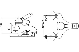 Смеситель Cezares Vintage VINTAGE-VM-01-Sw-N для ванны с душем - 2