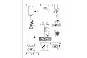 Наземный высокий светильник Eglo ПРОМО Helsinki 81752 - 2
