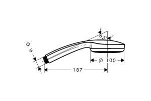 Ручной душ Hansgrohe Croma 100 Mono EcoSmart 9 л/мин, хром 28583000 - 2
