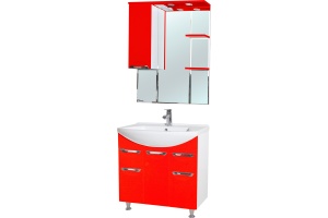 Зеркало-шкаф Bellezza Альфа 75 L красный - 2