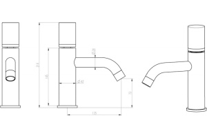 Смеситель для раковины низкий Boheme Stick черно-белый - 2