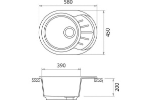 Мойка кухонная GranFest Rondo GF-R580L черный - 3