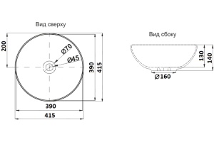 Раковина накладная CeramaLux NC 41.5 см зеленый матовый (104MLG-6) - 2