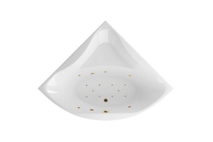 Ванна акриловая Excellent Glamour Relax 150х150 с гидромассажем белый - золото