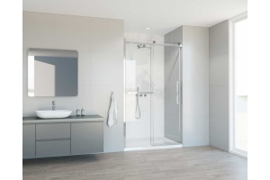 Душевая дверь в нишу Vincea Como Soft 130х195 профиль хром стекло прозрачное  - 2