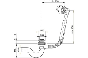 Слив-перелив Timo 8004 Chrome - 2