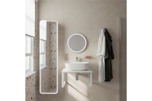 Столешница с раковиной DIWO Элиста 60 белый мрамор, с раковиной Moduo 50 Square - 2