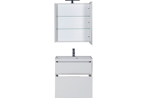 Тумба с раковиной Aquanet Латина 70 2 ящика белая - 2