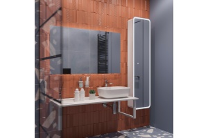 Мебель для ванной DIWO Элиста 120 белый мрамор, с раковиной Moduo 50 Square - 2