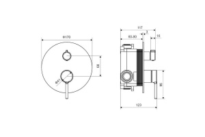 Смеситель для душа встраиваемый Excellent Pi черный матовый - 2