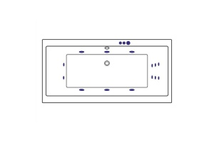Акриловая ванна Excellent Pryzmat Slim 160x75 белая золото с гидромассажем - 2