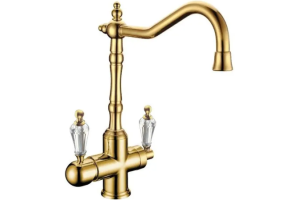 Смеситель для кухни Boheme Tradizionale золото с кристаллом Swarovski