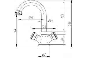 Смеситель Zorg Antic A 2008U-BR для раковины - 2