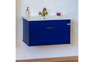 Тумба с раковиной Sanflor Ванесса 75 подвесная, индиго