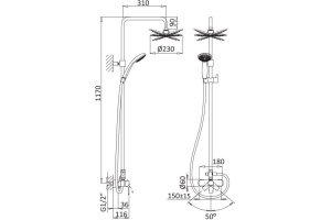 Душевая стойка Cezares Nautic CD NOP - 2