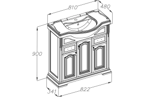 Тумба под раковину Opadiris Риспекто 80 белая - 3