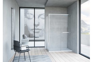 Душевой уголок Vincea Slim Soft 100х90 профиль хром стекло прозрачное  - 2