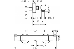 Смеситель для душа Hansgrohe Ecostat Comfort с термостатом черный матовый - 2