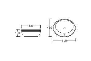 Раковина-чаша Ceramalux Classic белый (2150) - 2