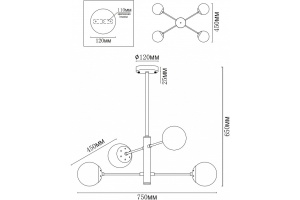 Люстра на штанге MyFar Solve MR1320-4P - 3