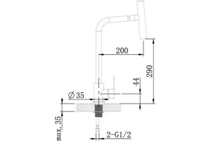 Смеситель Orange Steel M99-009NI для кухонной мойки - 2