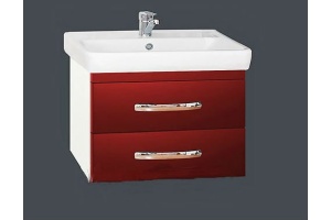 Тумба под раковину Misty Эмилия 60 красная глянцевая