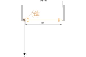 Душевая дверь в нишу Cezares ECO-O-B-1-70-C-NERO профиль черный, стекло прозрачное - 2