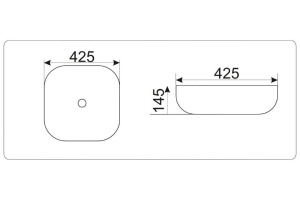 Накладная раковина Gid  42.5 см (Nc440) - 2