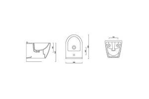 Биде подвесное Gural Vit Uno белый (UN02BDE00) - 2