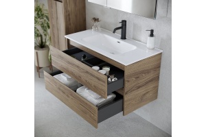 Тумба под раковину подвесная Sancos Libra 120 светлое дерево - 3