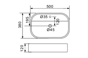 Раковина керамическая Gappo GT308 - 2