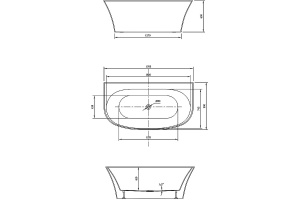 Акриловая ванна Vincea 170х90 белая - 3