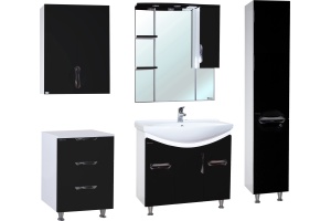 Зеркало-шкаф Bellezza Лагуна 75 R черный - 2